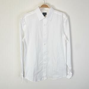 J. Crew Factory Crewcuts Boys' Long Sleeve Flex Thompson Shirt White Sz 16 J5099